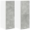 vidaXL Hanging Cabinet 2 pcs Concrete Grey and White Engineered Wood