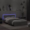 vidaXL Bed Frame with Headboard and LED Grey Sonoma 140x200 cm