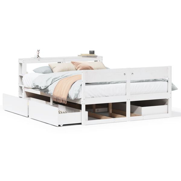 vidaXL Bed Frame without Mattress White 160x200 cm Solid Wood Pine