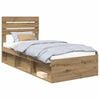 vidaXL Bed Frame Artisian Oak 75 x 190 cm Solid Pine Wood