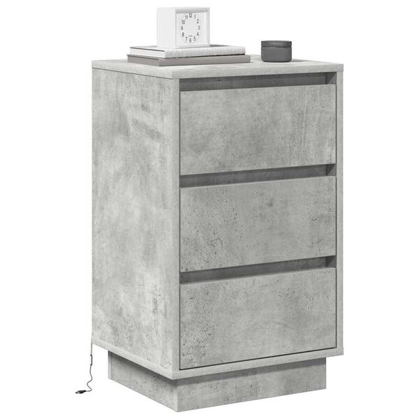 vidaXL Bedside Cabinet Concrete Grey 39 x 34.5 x 65 cm Engineered wood