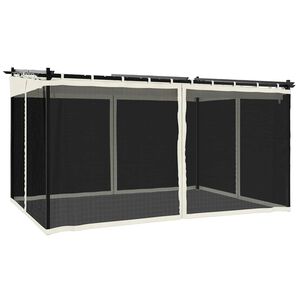 vidaXL Gazebo with Mesh Walls Cream 4x3 m Steel