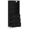 vidaXL Highboard Black 69.5x34x180 cm Engineered Wood