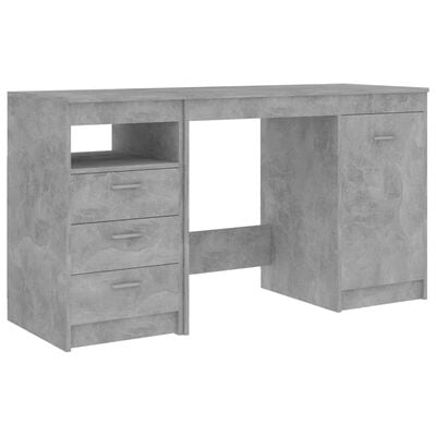 vidaXL Desk Concrete Grey 140x50x76 cm Chipboard