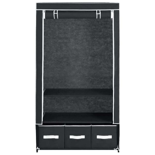 vidaXL Wardrobe Black 87x49x159 cm Fabric