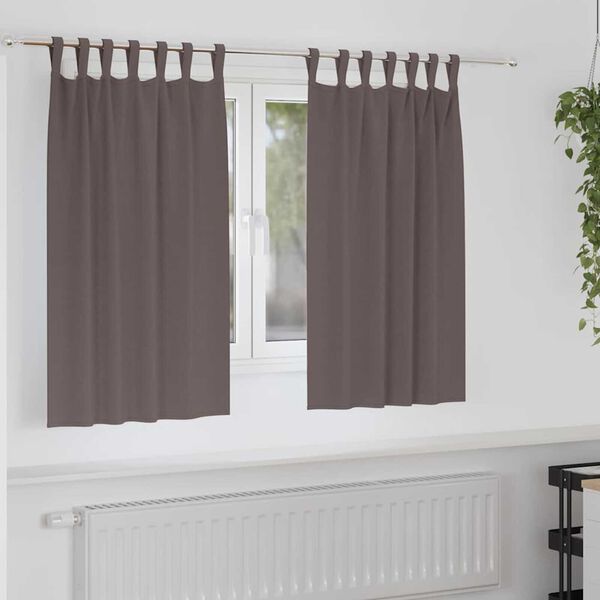 vidaXL Blackout Curtains with Rings 2 pcs Dark Brown 140 x 140 cm