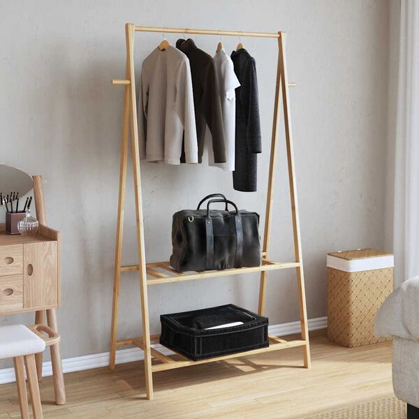 vidaXL Clothes Rack with Shelves 96x45.5x150.5 cm Bamboo