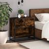 vidaXL Bedside Cabinet Smoked Oak 60x31x60 cm Engineered Wood and Metal