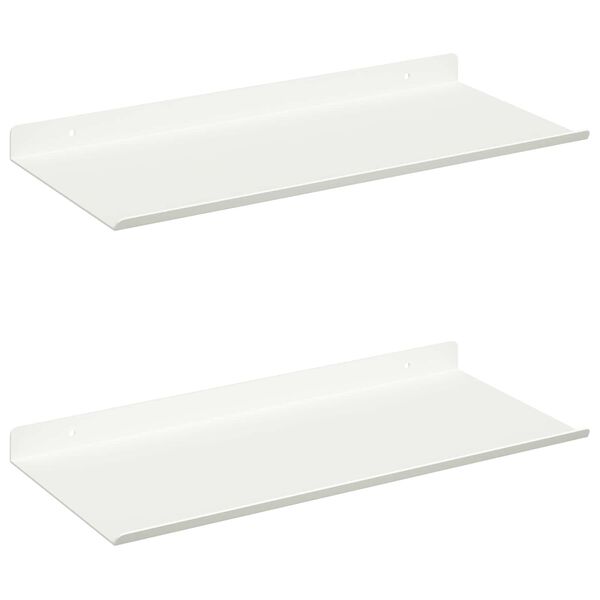 vidaXL Floating Shelf Wall-mounted 2 pcs White 40 x 18 x 2.5 cm Steel