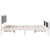 vidaXL Bed frame White and light grey 140 x 200 cm Solid pine wood