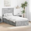 vidaXL Bed Frame Concrete Grey and Silver 75 x 190 cm Engineered Wood