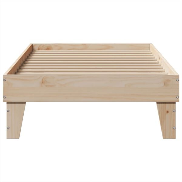 vidaXL Bed Frame without Mattress 75x190 cm Small Single Solid Wood Pine