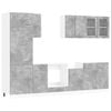 vidaXL Kitchen Unit Lyon 8 pcs Concrete Grey Engineered Wood