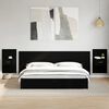 vidaXL Bed Headboard with Cabinets Black 240 cm Engineered Wood