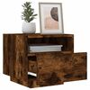 vidaXL Bedside Cabinets with LED Lights 2 pcs Smoked Oak 40x39x37 cm