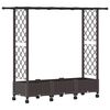 vidaXL Raised Bed with Trellis and Roof Brown 164 x 40 x 127 cm PP