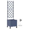 vidaXL Garden Planter with Irrigation&Wheels Grey 40 x 40 x 148 cm PP