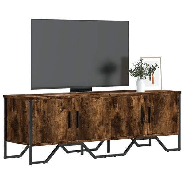 vidaXL TV Cabinet Smoked Oak 122x34x41 cm Engineered Wood