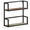 vidaXL Wall Shelf 60x20x60 cm Solid Reclaimed Wood