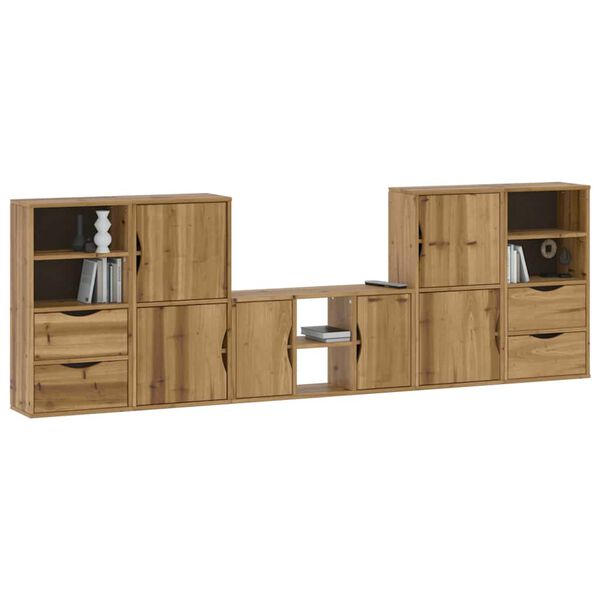 vidaXL 5 Piece TV Units with Storage ODDA Solid Wood Pine