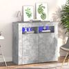 vidaXL Sideboard with LED Lights Concrete Grey 80x35x75 cm