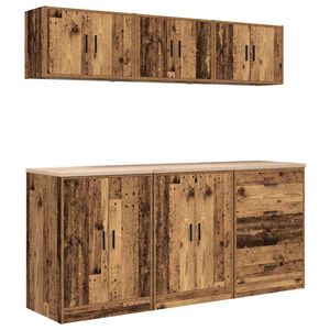 vidaXL Garage Cabinets 6 pcs Old Wood Engineered Wood