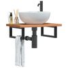 vidaXL Basin Shelf Wall Mounted Steel and Solid Wood Beech