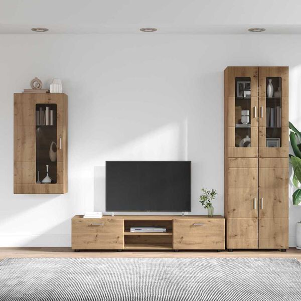 vidaXL TV Cabinet Set with Drawer FLORIN Artisan Oak Engineered Wood