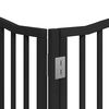 vidaXL Dog Gate with Door Foldable 6 Panels Black 480 cm Poplar Wood