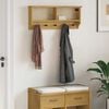 vidaXL Wall-mounted Coat Rack SANDNES 87x12x35 cm Solid Wood Pine