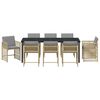 vidaXL Garden Dining Set 9 pcs Beige Poly Rattan