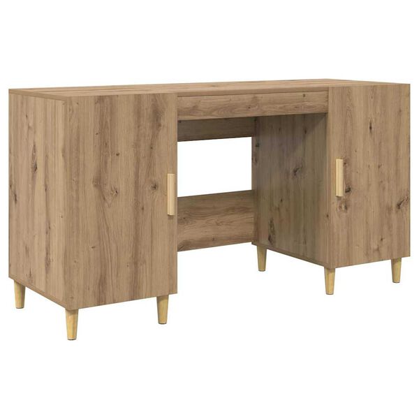 vidaXL Desk with Shelf Artisan Oak 140 x 50 x 75 cm Engineered Wood