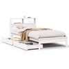 vidaXL Bookcase Bed without Mattress White 100x200 cm Solid Wood Pine