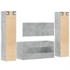vidaXL 4 Piece Bathroom Furniture Set Concrete Grey Engineered Wood