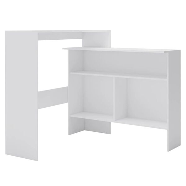 vidaXL Bar Table with 2 Table Tops White 130x40x120 cm