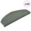 vidaXL Stair Mats 30 pcs 65x24x4 cm Dark Green Half Round Large