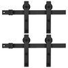 vidaXL Sliding Door Hardware Kits 2 pcs 183 cm Steel Black