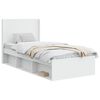 vidaXL Bed Frame with Storage and Headboard White 75 x 190 cm