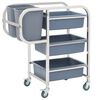 vidaXL Kitchen Cart with Plastic Containers 82x43.5x92 cm