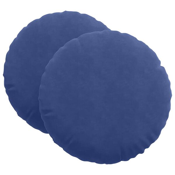 vidaXL Seat Cushions 2 pcs Police Blue Ø 80 x 29 cm Velvet