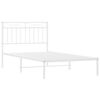 vidaXL Metal Bed Frame without Mattress with Headboard White 100x190cm