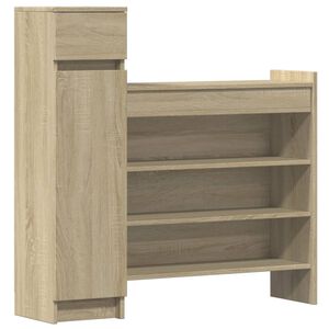 vidaXL Shoe Cabinet Sonoma Oak 100.5x28x100 cm Engineered Wood