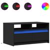 vidaXL Coffee Table with LED Lights Black Engineered Wood