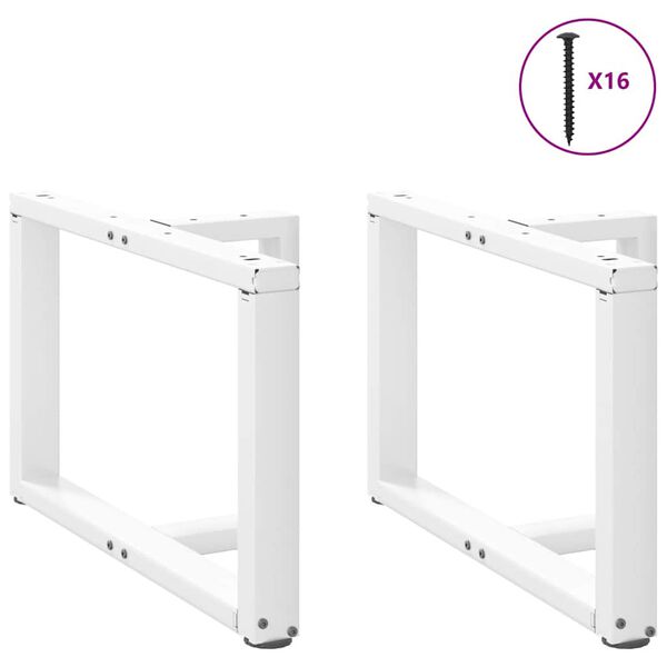 vidaXL Coffee Table Legs T-Shaped&nbsp;2 pcs White 60x25x(42-43) cm Steel