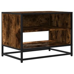 vidaXL TV Cabinet Smoked Oak 61x40x46 cm Engineered Wood and Metal