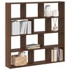 vidaXL Wall Cube Shelf 12 Compartments Brown Oak Engineered Wood