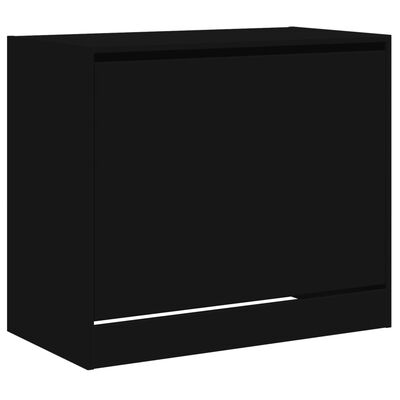 vidaXL Shoe Cabinet Black 80x42x69 cm Engineered Wood