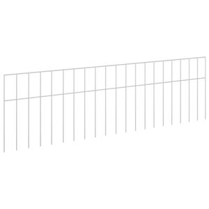 vidaXL Garden Fence Panel 24 pcs Galvanised Steel Silver
