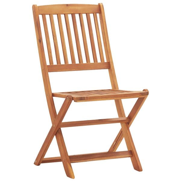 vidaXL Chair Folding Brown Acacia Wood