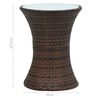 vidaXL Garden Side Table Drum Shape Brown Poly Rattan